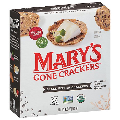 Marys Gone Crackers Blk Pepper - 6.5 Oz