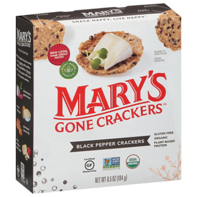 Marys Gone Crackers Blk Pepper - 6.5 Oz