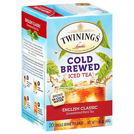 Twinings Tea Black Iced Unsweetened Cold Brew English Classic - 20 Count