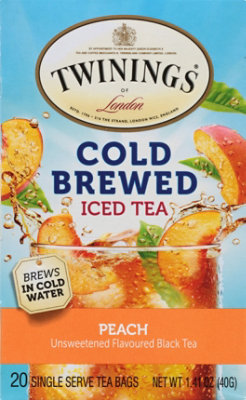 Twinings of London Iced Tea Cold Brewed Peach Box - 20 Count - Image 2