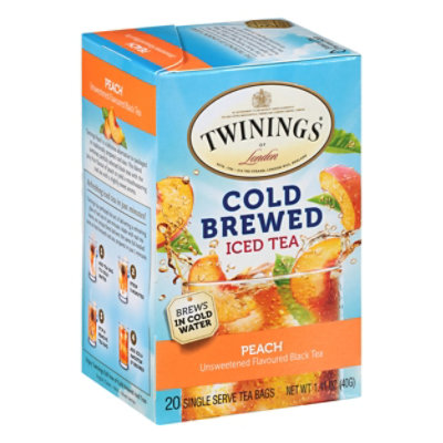Twinings of London Iced Tea Cold Brewed Peach Box - 20 Count