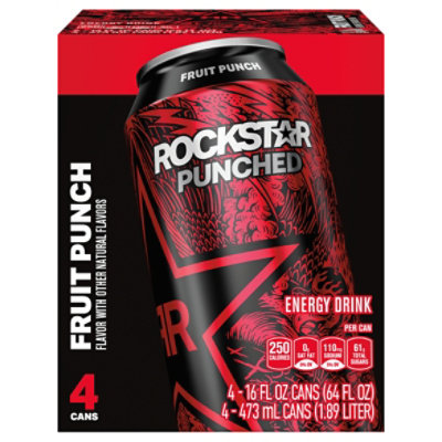 Rockstar Energy Drink Punched Energy/Punch Tropical Punch - 4-16 Fl. Oz. - Image 3