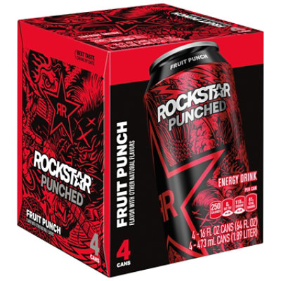 Rockstar Energy Drink Punched Energy/Punch Tropical Punch - 4-16 Fl. Oz. - Image 1