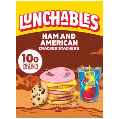 Lunchables Ham & American Cheese Cracker Stackers Meal Kit with Capri Sun & Cookies Box - 9.1 Oz - Image 1