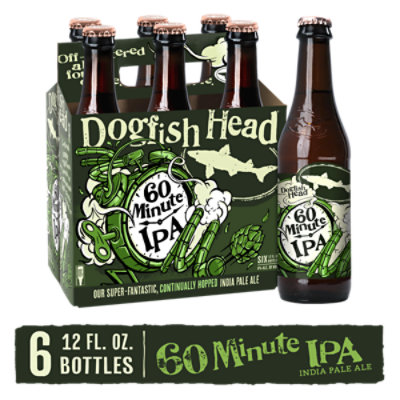Dogfish Head Beer IPA 60 Minute Pack In Bottles - 6-12 Fl. Oz.