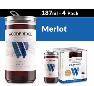 Woodbridge Merlot Red Wine Cans - 4-187 Ml - Image 1