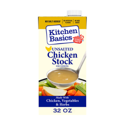 Kitchen Basics Unsalted Chicken Stock Carton - 32 Oz - Image 1