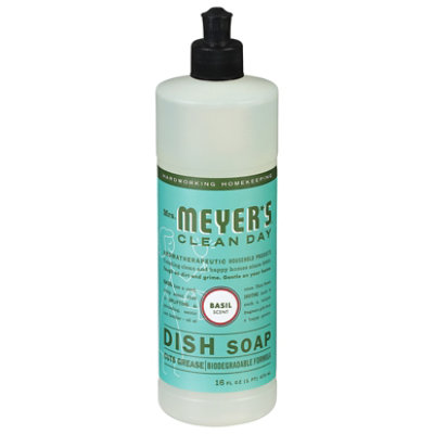 Mrs. Meyers Clean Day Liquid Dish Soap Basil Scent 16 ounce bottle