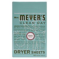 Mrs. Meyers Clean Day Dryer Sheets Basil Scent 80 count - Image 2