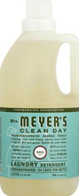 Mrs. Meyers Clean Day Laundry Detergent Basil 64 fl oz - Image 2