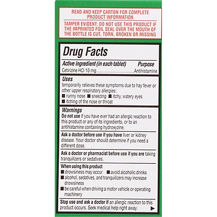 Signature Care Allergy Relief Cetirizine Hydrochloride 10mg Antihistamine Tablet - 30 Count - Image 5