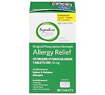 Signature Care Allergy Relief Cetirizine Hydrochloride 10mg Antihistamine Tablet - 30 Count
