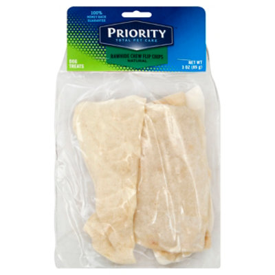 Signature Pet Care Dog Treat Natural Rawhide Chips Chew Flip - 3 Oz