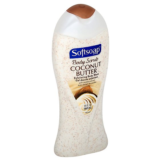 Softsoap Body Scrub Body Wash Exfoliating Coconut Butter - 15 Fl. Oz.