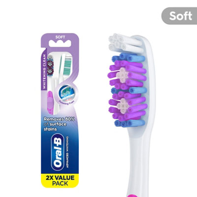 Oral-B Vivid Whitening Manual Toothbrush Soft Value Pack - 2 Count