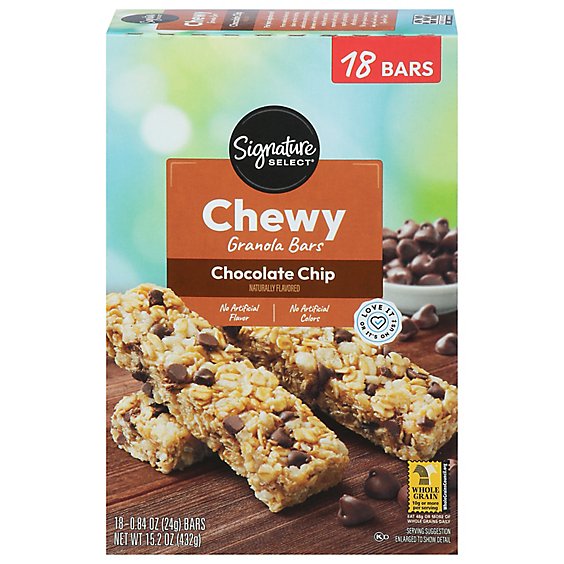 Signature SELECT Granola Bars Chewy Chocolate Chip - 18-0.84 Oz