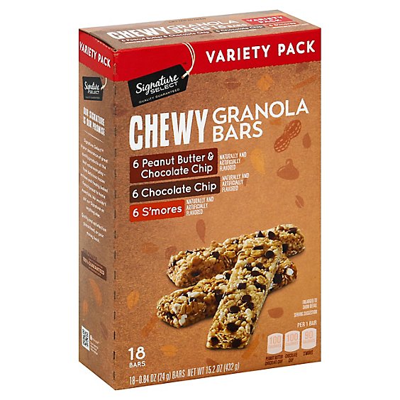 Signature SELECT Granola Bars Chewy Variety Pack - 18-0.84 Oz