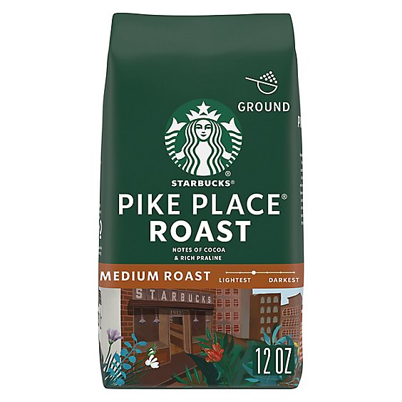 Starbucks Pike Place Roast 100% Arabica Medium Roast Ground Coffee Bag - 12 Oz