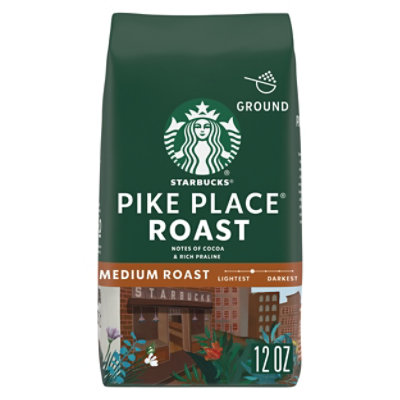 Starbucks Coffee Ground Medium Roast Pike Place Roast Bag - 12 Oz