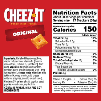 Cheez-It Cheese Crackers Baked Snack Original - 21 Oz - Image 3