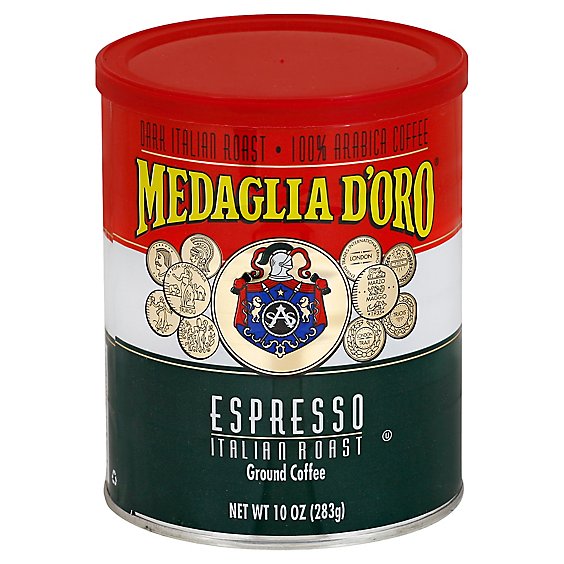 Medaglia D Oro Coffee Ground Italian Roast Espresso - 10 Oz