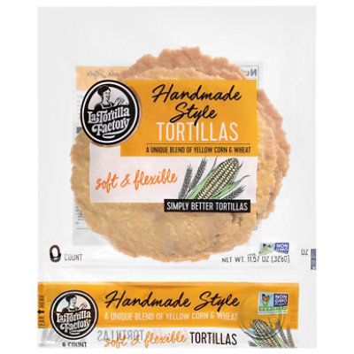 La Tortilla Factory Tortillas Corn Yellow and Wheat Hand Made Style Bag 8 Count - 11.57 Oz - Image 2