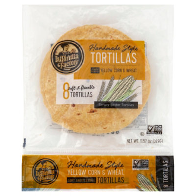 La Tortilla Factory Tortillas Corn Yellow and Wheat Hand Made Style Bag 8 Count - 11.57 Oz - Image 1