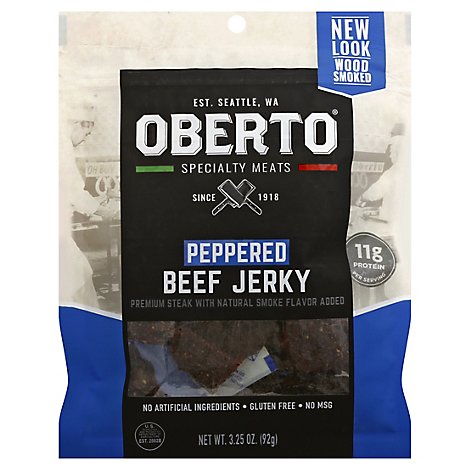 Oberto Beef Jerky Peppered - 3.25 Oz