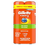 Gillette Fusion Ultra Sensitive Shave Gel for Men with Aloe Vera Twin Pack - 2-7 Oz