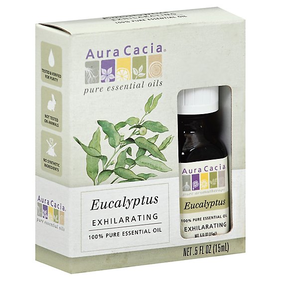 Aura Cacia Pure Aromatherapy Eucalyptus - 0.50 Fl. Oz.