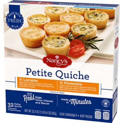 Nancy's Lorraine & Florentine Petite Quiche Frozen Snacks Variety Pack Box - 32 Count - Image 5