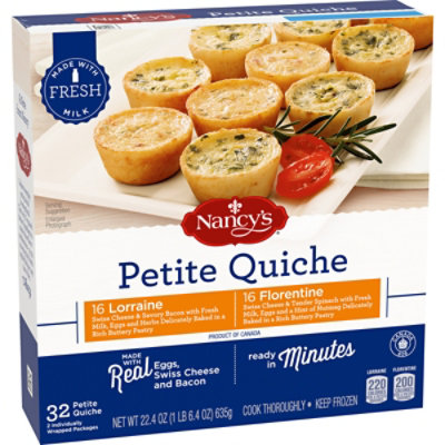 Nancy's Lorraine & Florentine Petite Quiche Frozen Snacks Variety Pack - 32 Count - Image 3