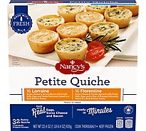 Nancy's Lorraine & Florentine Petite Quiche Frozen Snacks Variety Pack Box - 32 Count