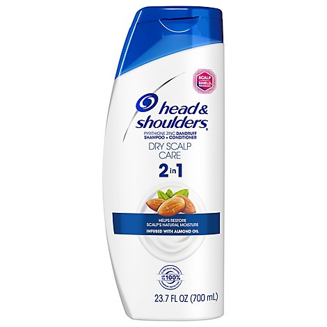 Head & Shoulders Shampoo + Conditioner 2In1 Dry Scalp Care With Almond Oil - 23.7 Fl. Oz.