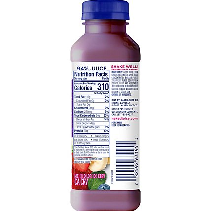 Naked Juice Smoothie Protein Double Berry - 15.2 Fl. Oz. - Image 2