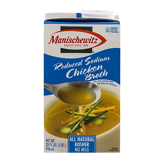 Manischewitz Natural Reduced Sodium Chicken Broth - 32 Fl. Oz.