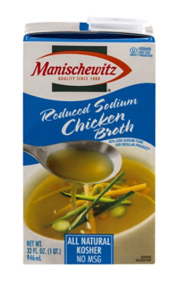 Manischewitz Natural Reduced Sodium Chicken Broth - 32 Fl. Oz.