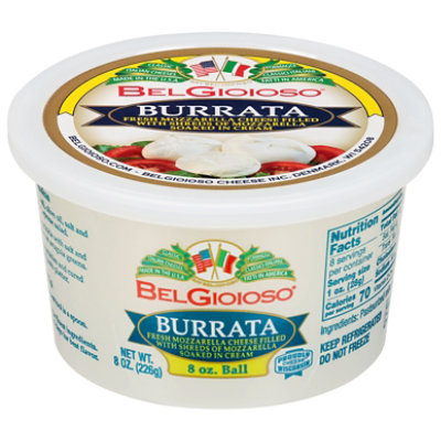 BelGioioso Fresh Mozzarella Cheese Burrata Ball - 8 Oz - Image 3