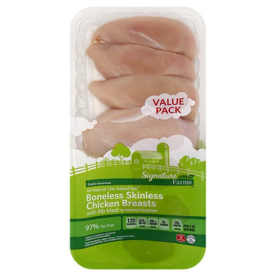 Signature Farms Boneless Skinless Chicken Breasts Value Pack - 4.00 Lb