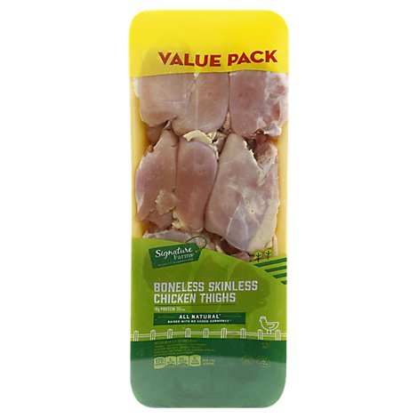 Signature Farms Boneless Skinless Chicken Thighs Value Pack - 3 Lbs.
