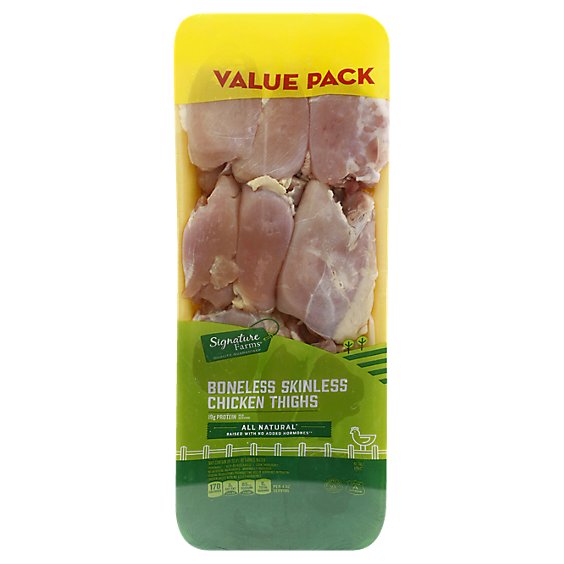 Signature Farms Boneless Skinless Chicken Thighs Value Pack - 3.00 Lb
