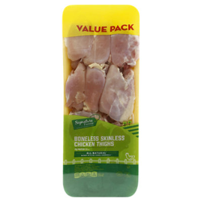 Signature Farms Boneless Skinless Chicken Thighs Value Pack - 3.00 Lb