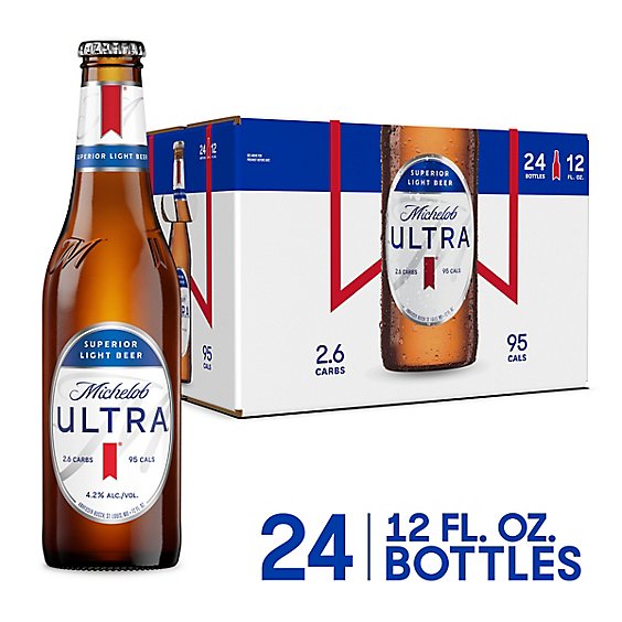 Michelob Ultra Light Beer Bottles - 24-12 Fl. Oz.