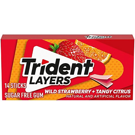Trident Gum Layers Sugar Free Wild Strawberry And Tangy Citrus - 14 Count