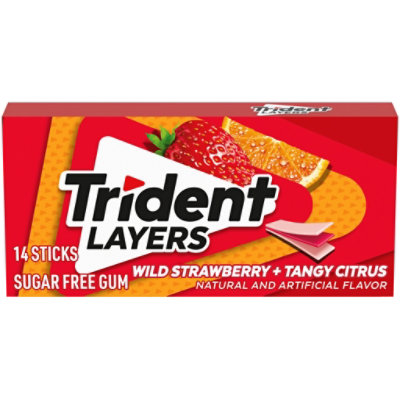 Trident Gum Layers Sugar Free Wild Strawberry And Tangy Citrus - 14 Count