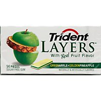 Trident Gum Layers Green Apple And Golden Pineapple Sugar Free - 14 Count - Image 2