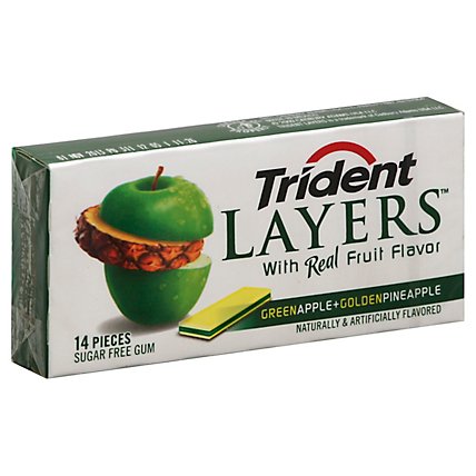 Trident Gum Layers Green Apple And Golden Pineapple Sugar Free - 14 Count - Image 1