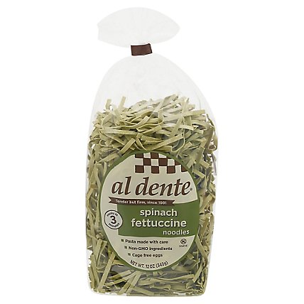 Al Dente Pasta Artisanal Fettuccine Noodles Spinach - 12 Oz - Image 3