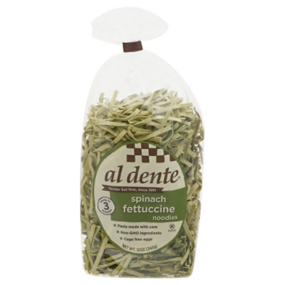 Al Dente Pasta Artisanal Fettuccine Noodles Spinach - 12 Oz - Image 3