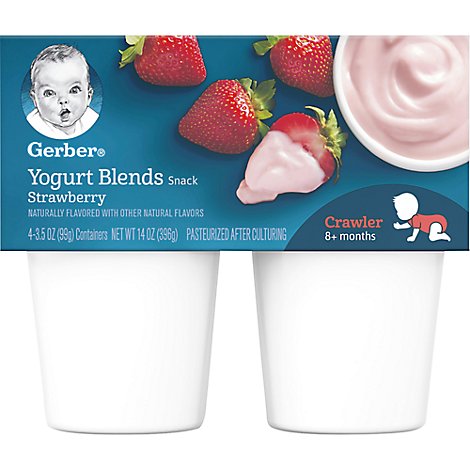 Gerber Baby Food Crawler Yogurt Blends Strawberry - 4-3.5 Oz